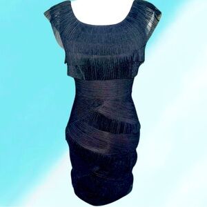 BCBGMaxAzria Black Ruffle ‘Briana’ Bodycon Dress, NWT
